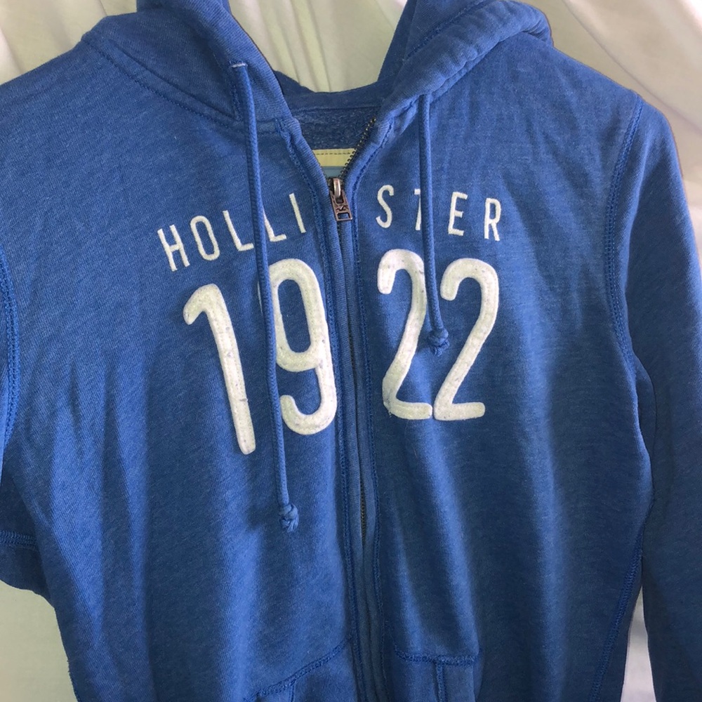 Hollister logo zip up hoodie